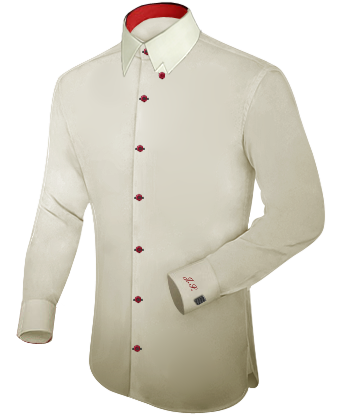 Fitted French Cuff Dress Shirt with Hidden Button