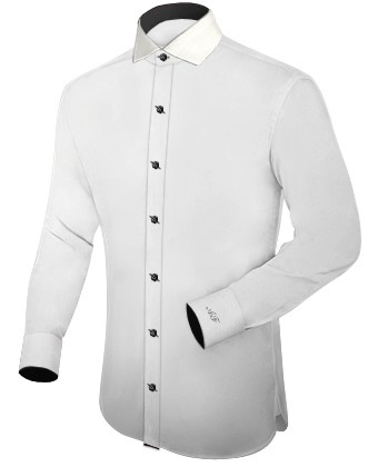 Mens Spread Collar Dress Shirts with Hidden Button