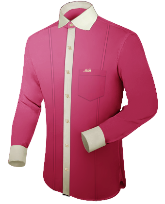 White French Cuff Dress Shirt with Italian Collar 1 Button