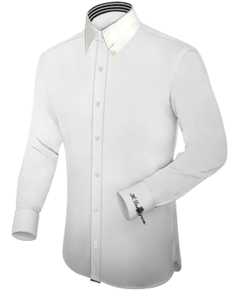 Dress Shirt with Hidden Button