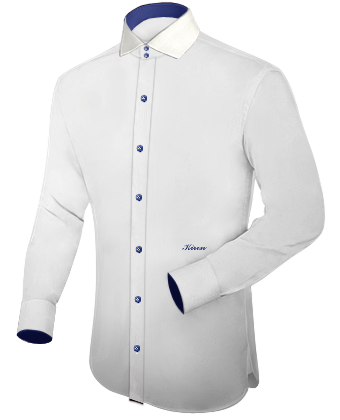 Short Sleeve Mens Dress Shirts with Italian Collar 1 Button