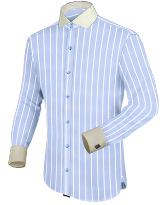 White Collar Shirt with Italian Collar 2 Button