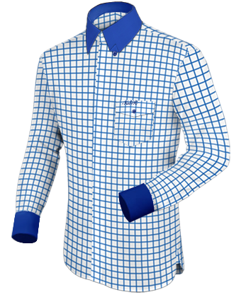 Dress Shirt With Different Color Collar with French Collar 2 Button