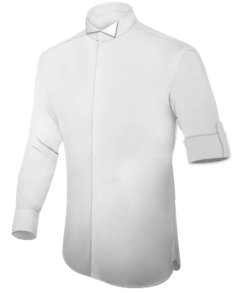 Embroidered Shirt with French Collar 2 Button