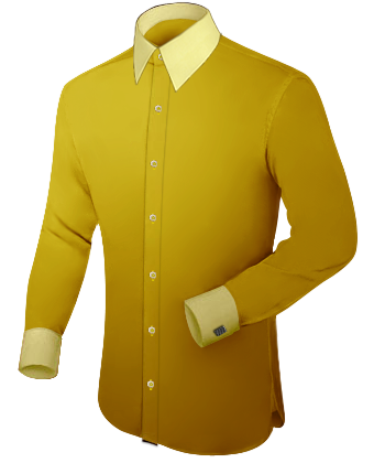 Fitted Black Dress Shirt with Italian Collar 2 Button