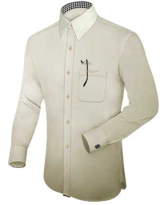 Linen Mens Shirts with Italian Collar 2 Button