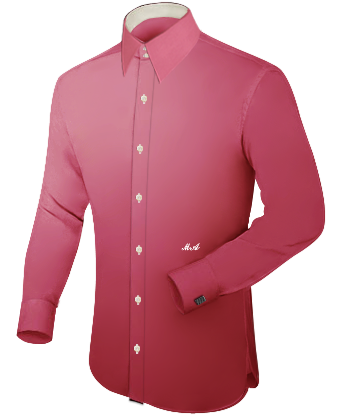 Mens Casual Shirt with French Collar 2 Button