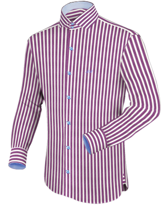 Shirt With Double Cuff with French Collar 1 Button