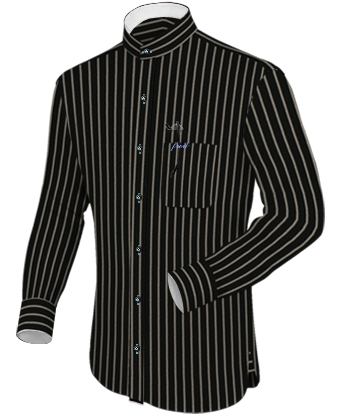 Mens Slim Fit Shirt with Band