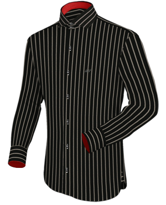 Plus Size Cotton Tailored Shirts with Italian Collar 2 Button