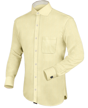 Round Collar Shirt with Modern Collar