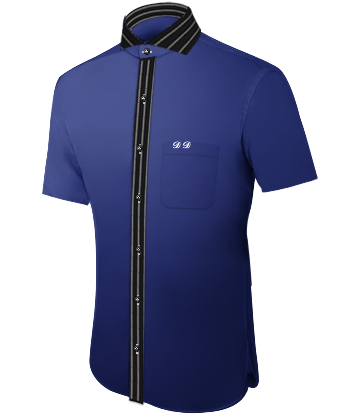 Tailored Collarless Shirt For Men with Cut Away 1 Button