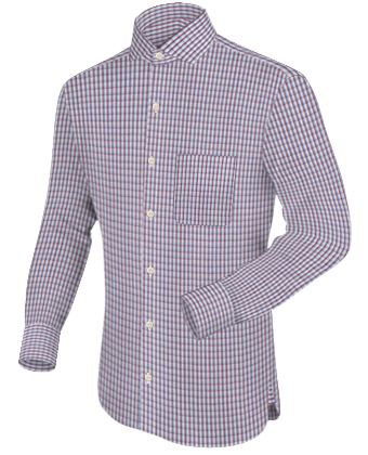 Mens Fitted White Shirt with Italian Collar 1 Button