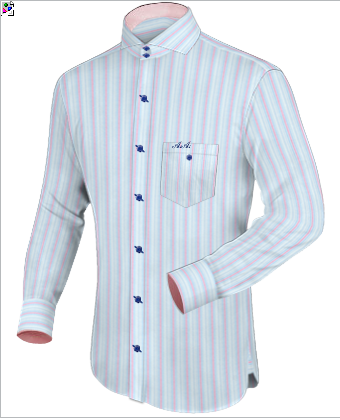 White Tailored Cotton Shirts with Cut Away 2 Button