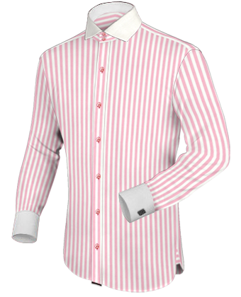 Custom Dress Shirts Internet Order with Italian Collar 2 Button