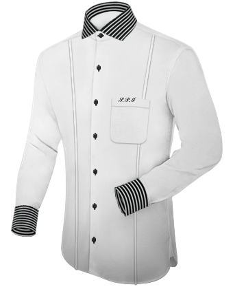 Custom Dress Shirts No Minimum with Italian Collar 1 Button