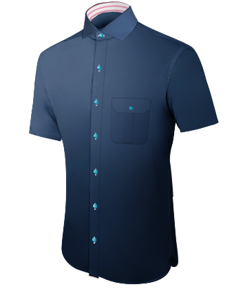 Custom Formal Shirts Design Online with Italian Collar 1 Button