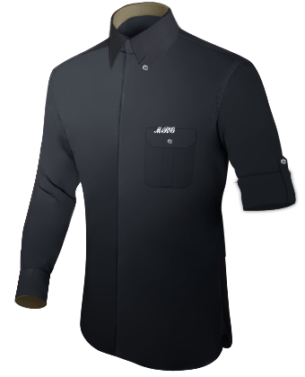 Custom Made Dress Shirts Cheap with Hidden Button