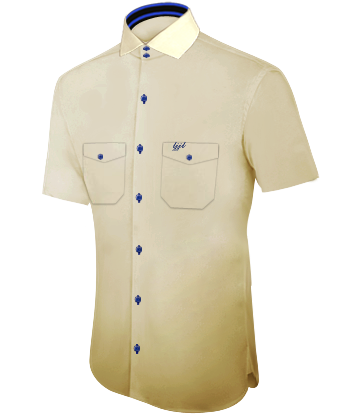 Custom Made Oxford Shirt Men with Italian Collar 2 Button