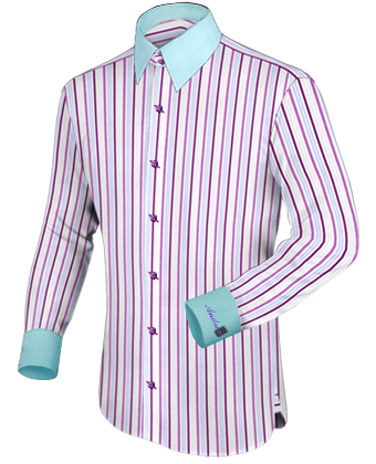 Custom Made Shirts For Men with French Collar 2 Button