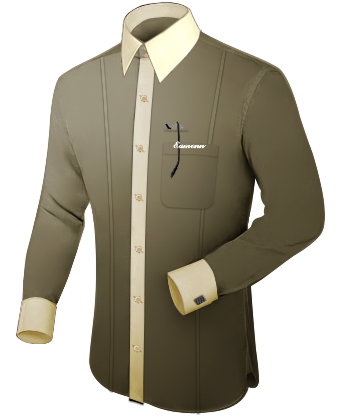 Custom Men Dress Shirts with French Collar 2 Button