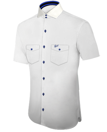 Custom Mens Shirts Houston Texas with Italian Collar 2 Button