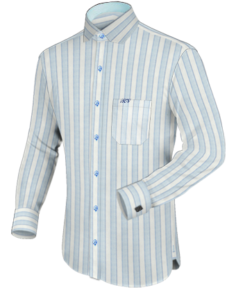 Custom Monogrammed Mens Dress Shirts with Modern Collar