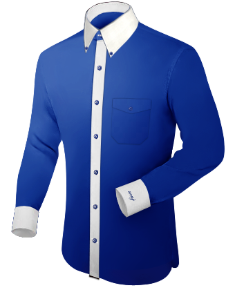 Custom Stretch Cotton Dress Shirt with Button Down