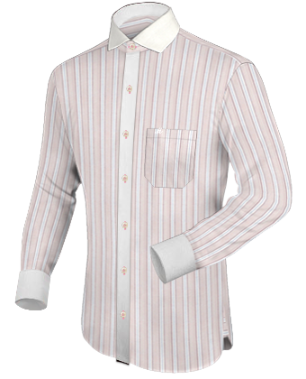 Dress Shirts Custom Made with Italian Collar 1 Button