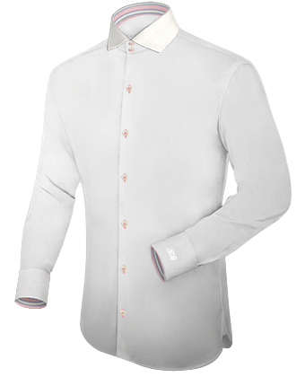 Herringbone Custom Shirts with Italian Collar 2 Button