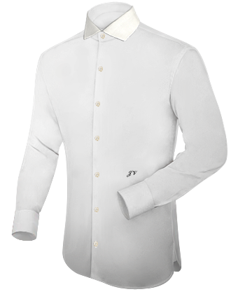 Mens Custom Made Shirts Ontario with Italian Collar 1 Button