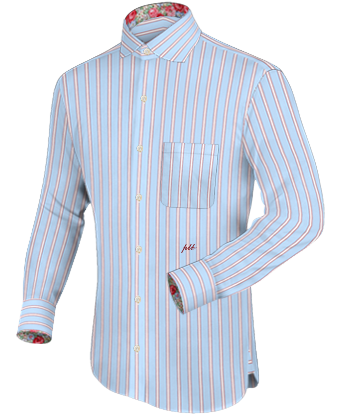 Mens Custom Made Silk Shirt with English Collar