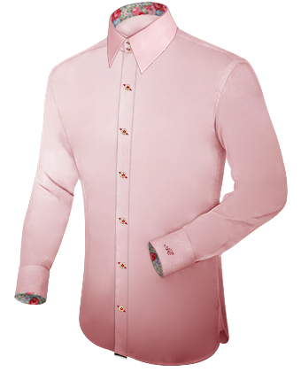 Mens Custom Polka Dot Dress Shirts with French Collar 2 Button