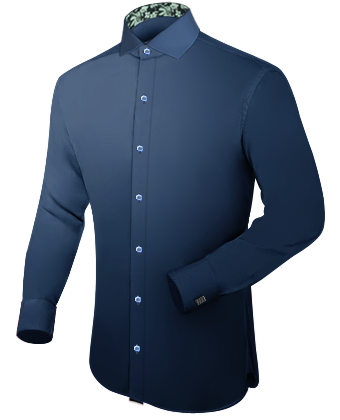 Mens Custom Shirt With Monogram Sleeve with Italian Collar 1 Button