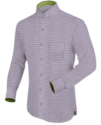 Mens Custom Shirts Hong Kong with Cut Away 2 Button