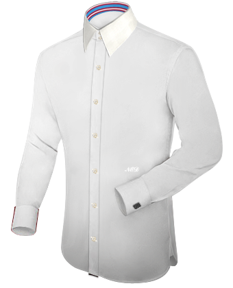 Mens Custom Shirts Pgh Pa with French Collar 2 Button