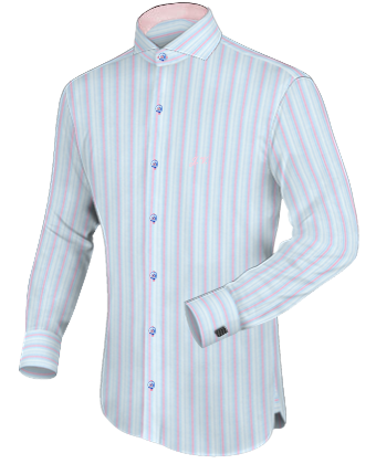 Short Sleeve Custom Cotton Shirts with Cut Away 1 Button
