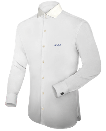 Wrinkle Free Custom Dress Shirts with Italian Collar 2 Button