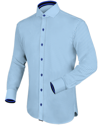 20 Inch White Cotton Shirt with Italian Collar 1 Button