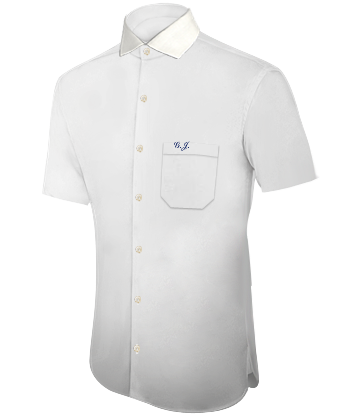 Aqua Shirts For Men with Italian Collar 1 Button
