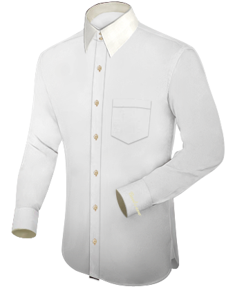 Big Cuff Mens Shirt with French Collar 2 Button