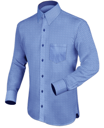 Big Man Dress Shirt Monogram with French Collar 2 Button