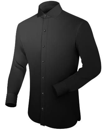 Black Formal Shirts For Men with Italian Collar 1 Button