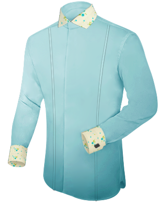 Black Formal Shirt with Italian Collar 1 Button