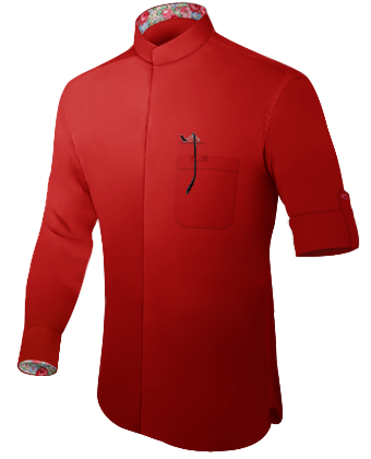 Black Long Sleeve 100 Percent Cotton Shirt with Band