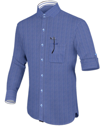 Black Mens Shirt Double Cuffs with Italian Collar 2 Button