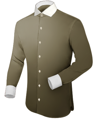 Black Shirt White Collar Canada with Italian Collar 2 Button