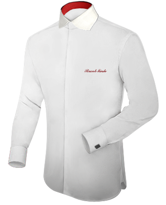 Plus Size Mens Dress Shirts Purple with English Collar