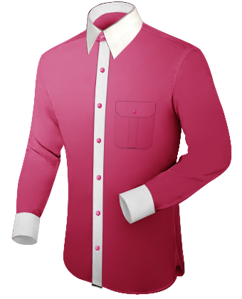 Black Striped Mens Shirts with French Collar 1 Button