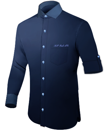 Black Wingtip Dress Shirt with Italian Collar 1 Button